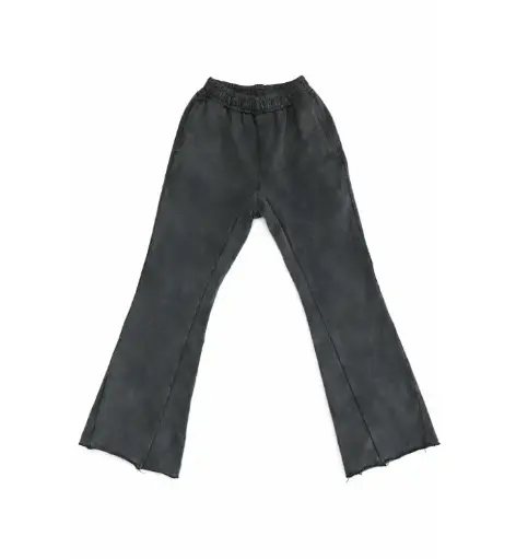 Acid-washed Suede Flared Sweatpants