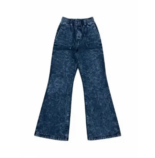 Acid‑Washed Flared Sweatpants (Black)