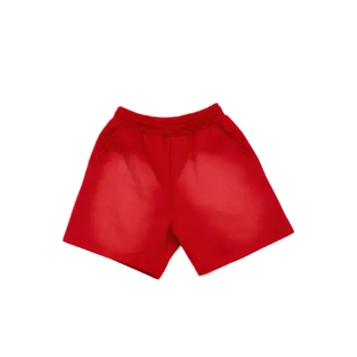 Sun-Faded Elastic Waist Shorts (Red)
