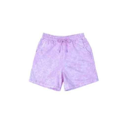 Acid Wash Cotton Shorts (Pastel Lavender)