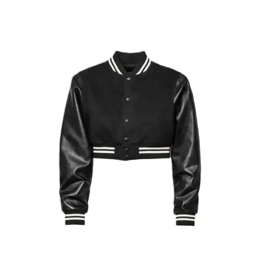 Cropped Classic Varsity Jacket