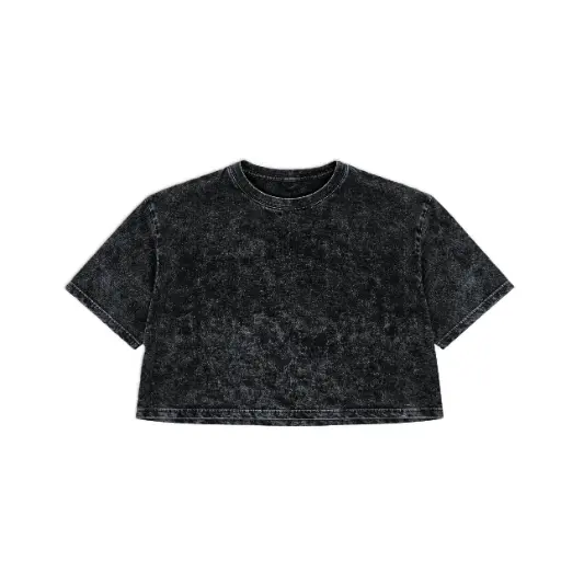 Vintage Washed Black Cropped T-Shirt