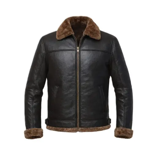 Sheepskin Shearling Lined Aviator Jacket