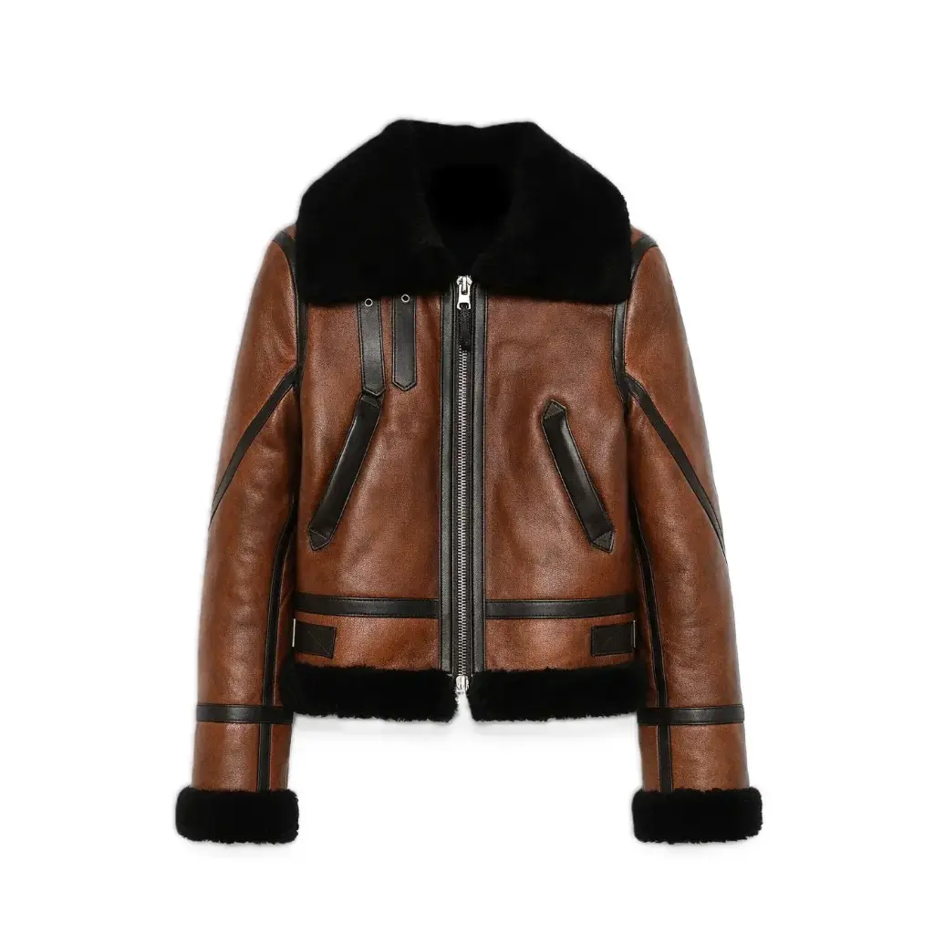 Men’s Leather Shearling Aviator Jacket