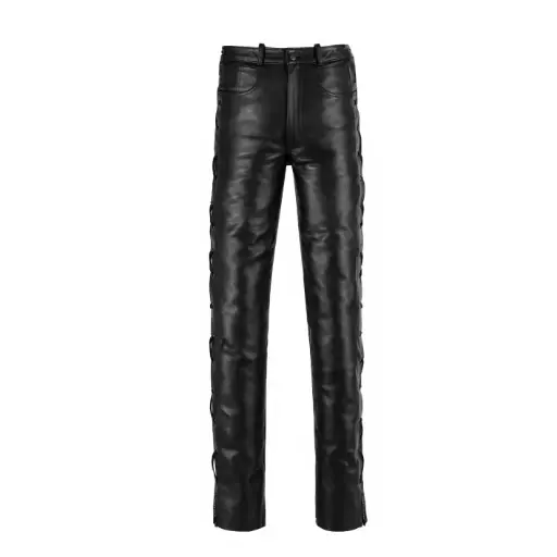 Men’s Leather Lace-Up Side Pants