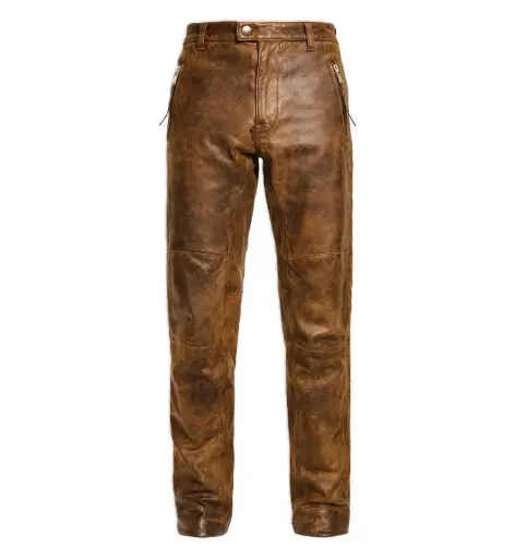 Distressed Leather Pants