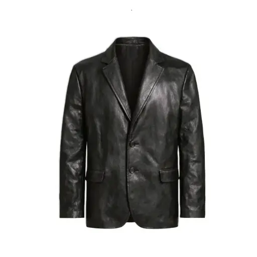 Classic Leather Blazer Jacket