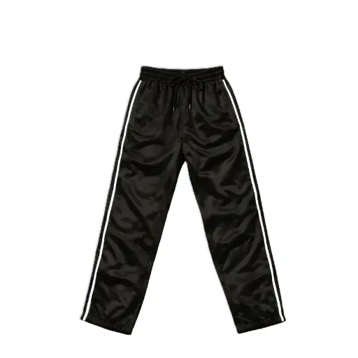 Black Side-Stripe Track Pants