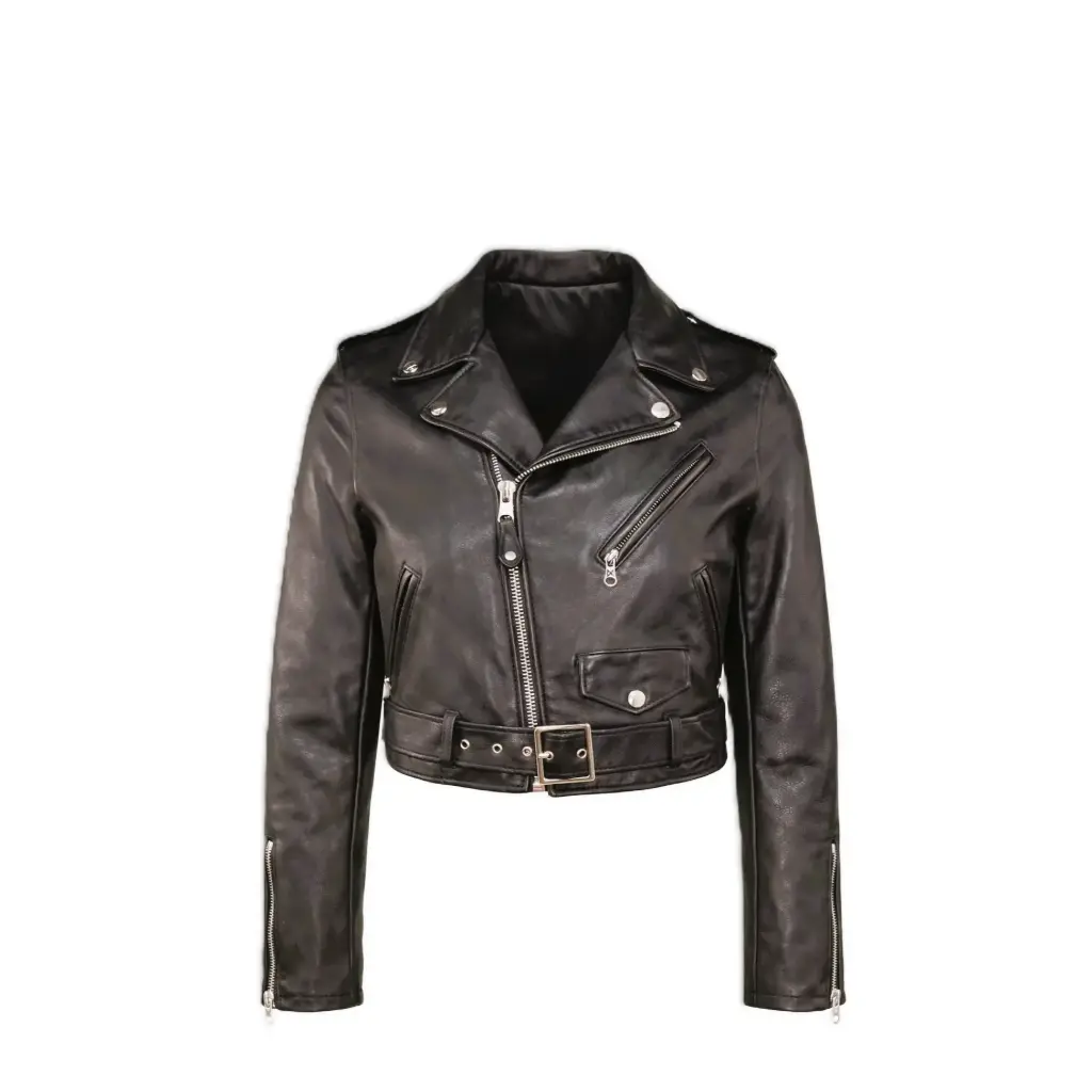 Classic Black Biker Leather Jacket