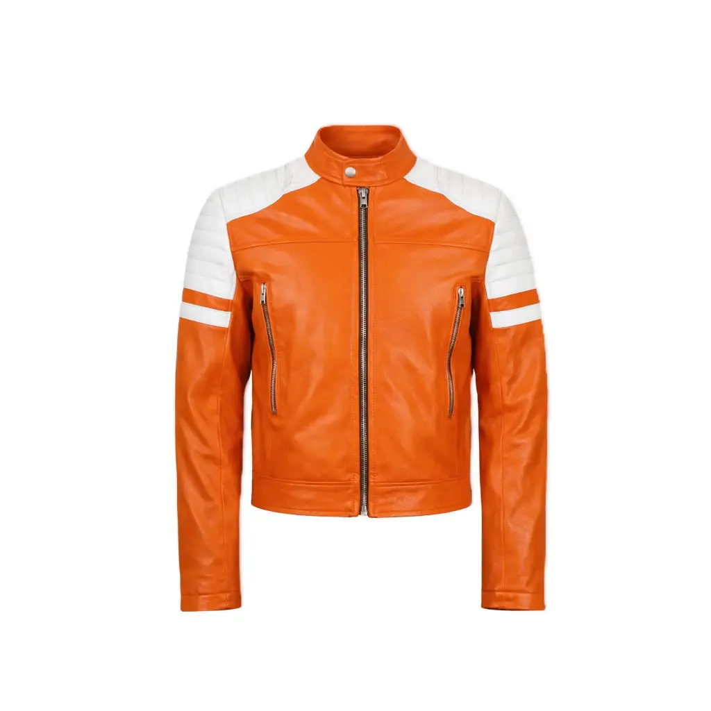 Racer Style Leather Jacket