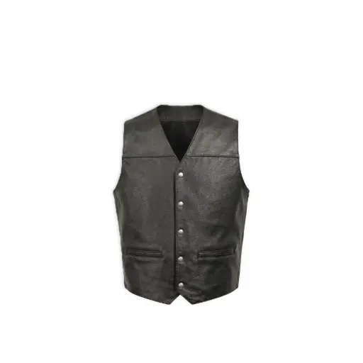 Classic Men’s Leather Button Vest