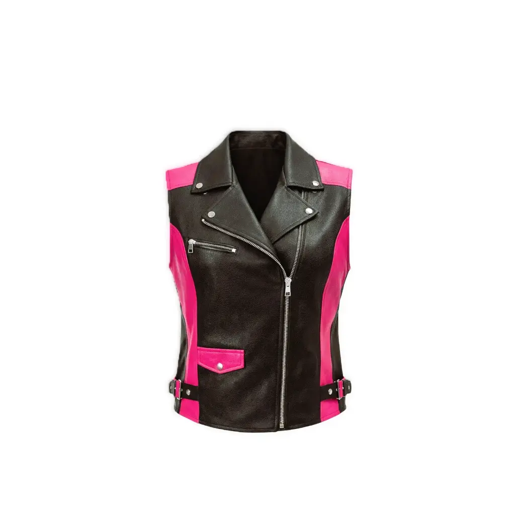 Two-Tone Biker Leather Vest