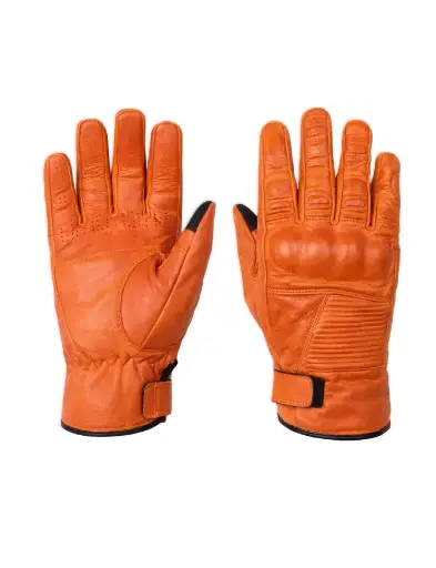 Orange tan Leather Driving Gloves
