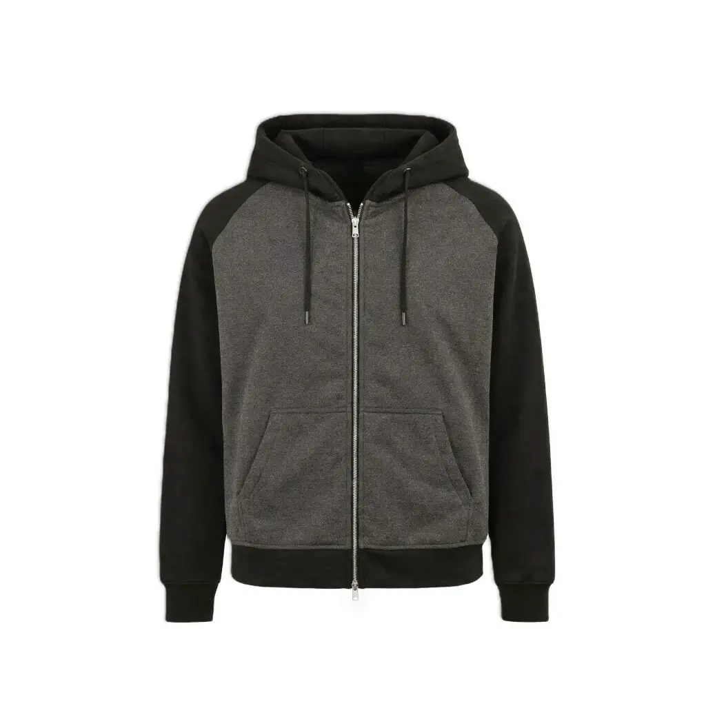 Two-Tone Zip-Up Hoodie