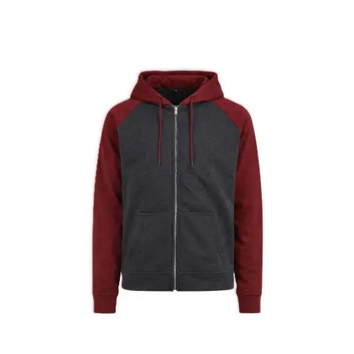 Contrast Sleeve Zip Hoodie