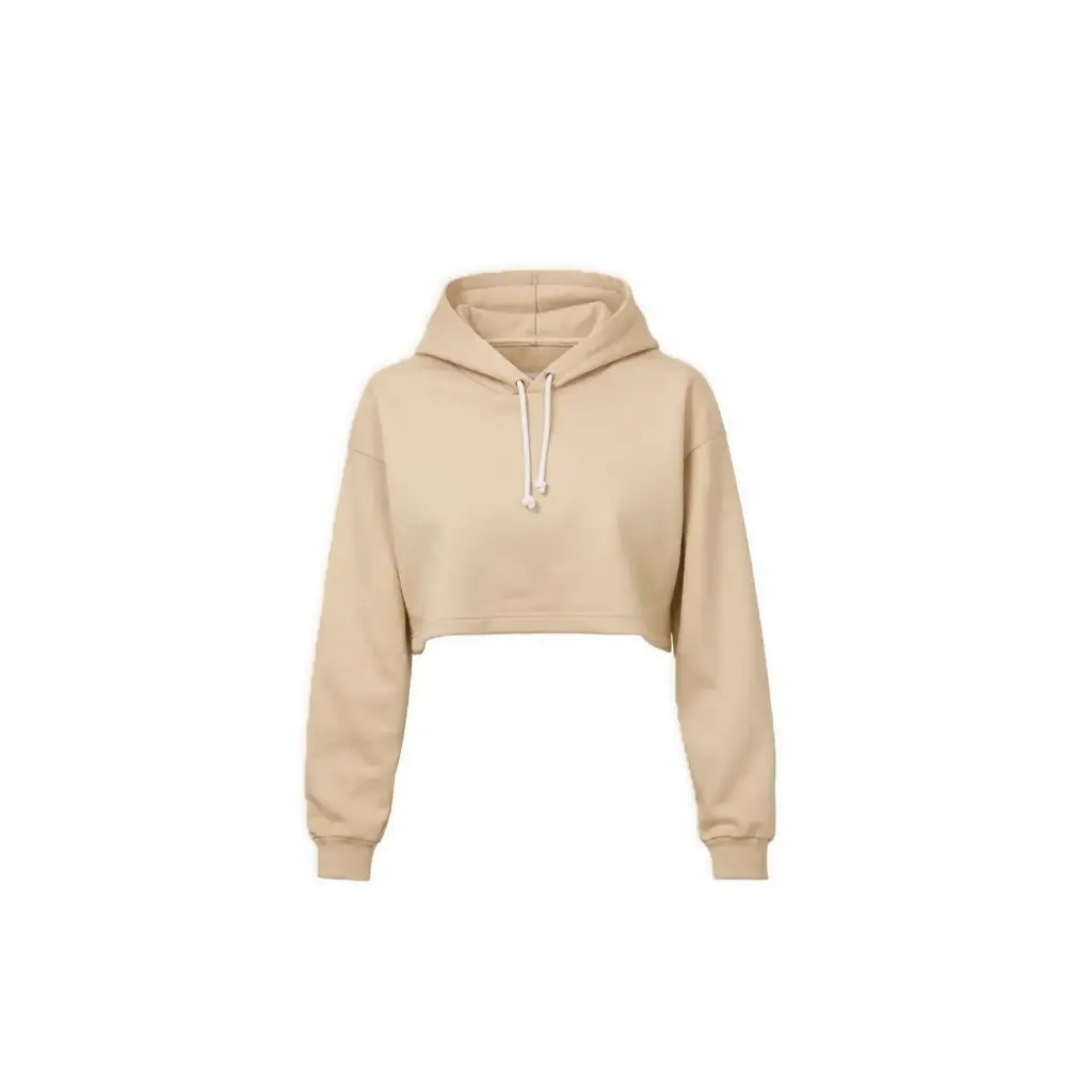 Cropped Drawstring Hoodie