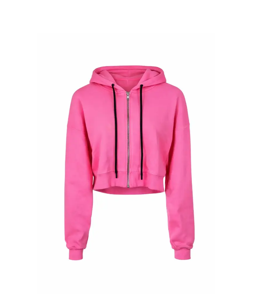 Cropped Zip-Up Hoodie