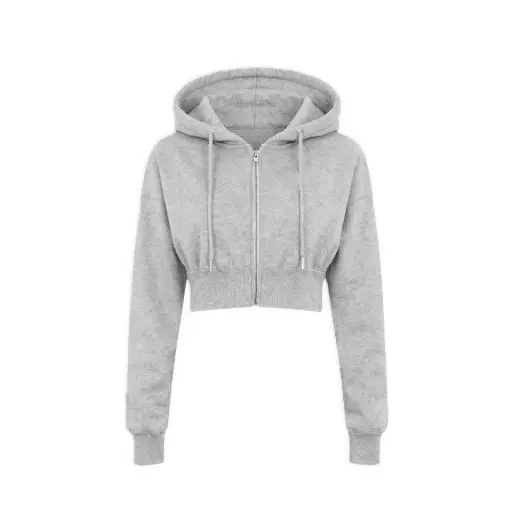 Cropped Zip-Up Hoodie