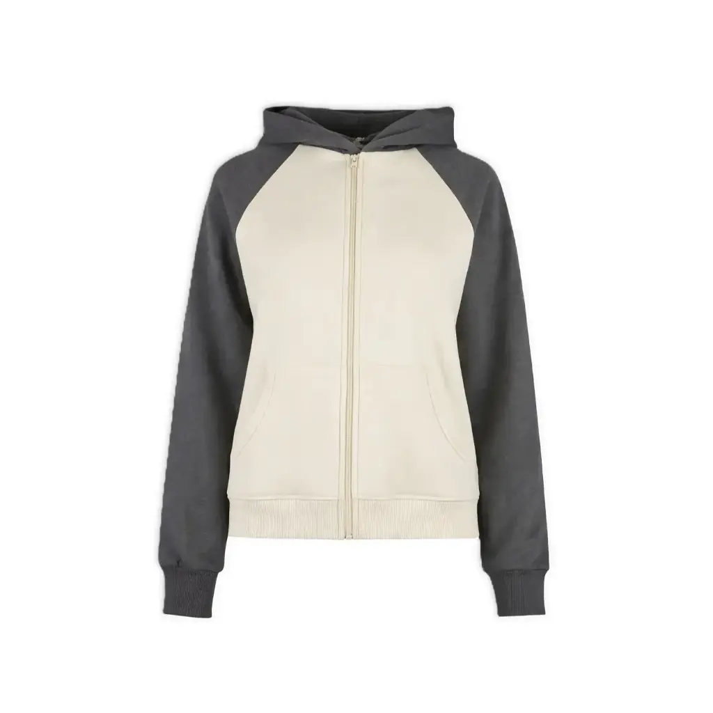 Two-Tone Zip-Up Hoodie
