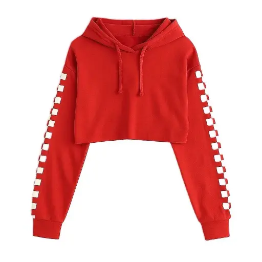 Cropped printed hoodie